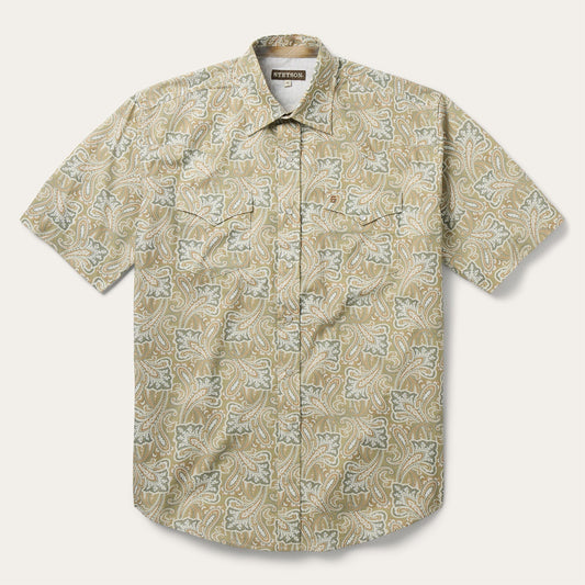 Paisley Short Sleeve Shirt Brown - Stetson