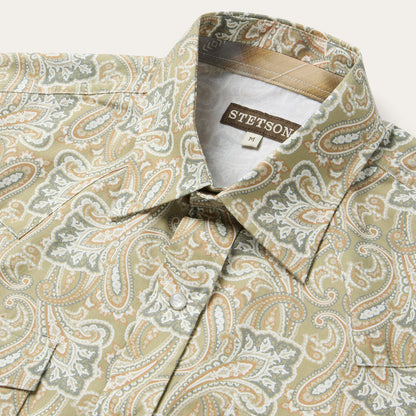Paisley Short Sleeve Shirt Brown - Stetson