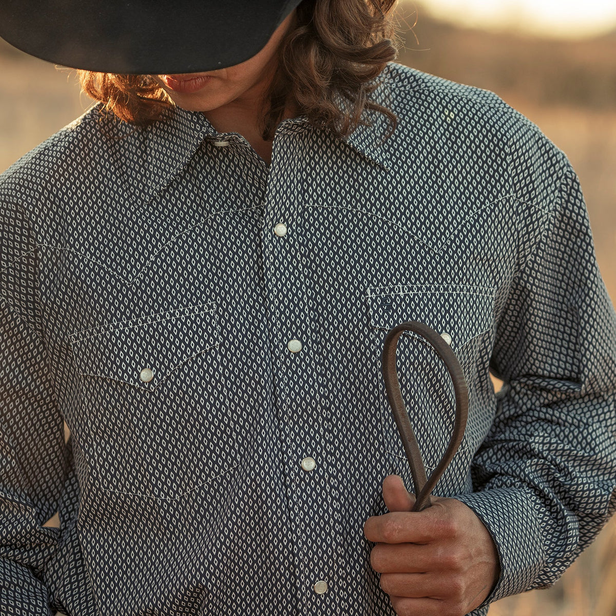 Diamond Geo Western Shirt Blue - Stetson