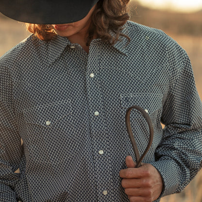 Diamond Geo Western Shirt Blue - Stetson