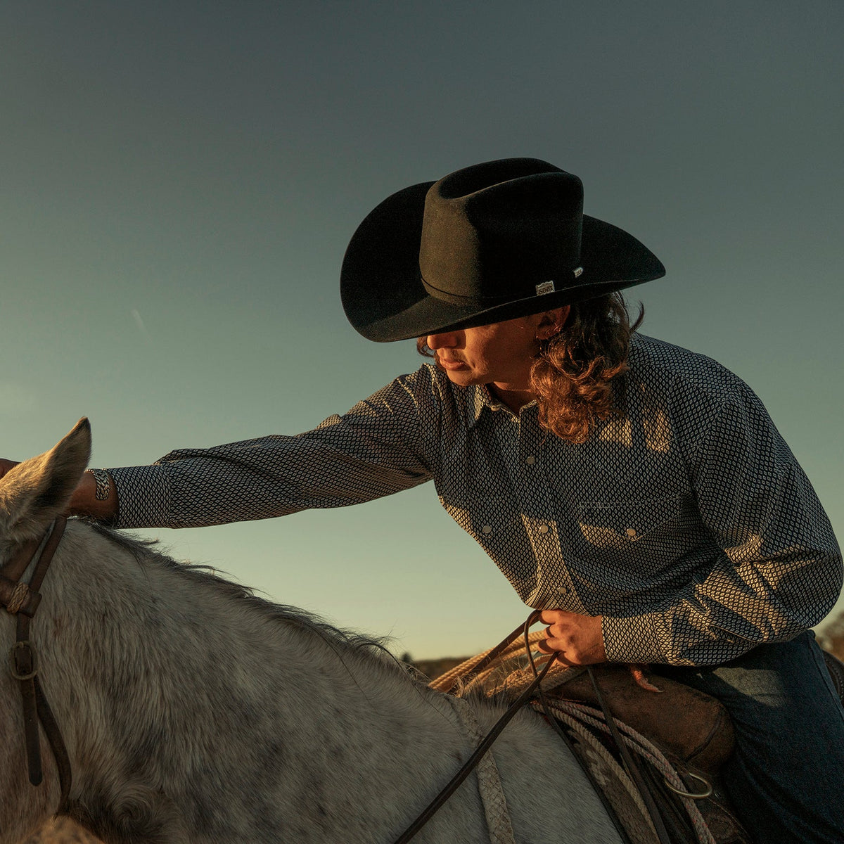 Diamond Geo Western Shirt Blue - Stetson