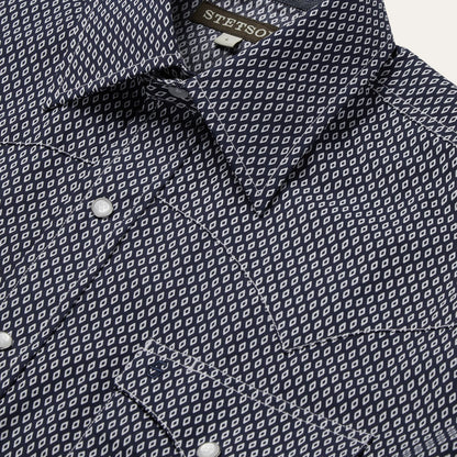 Diamond Geo Western Shirt Blue - Stetson