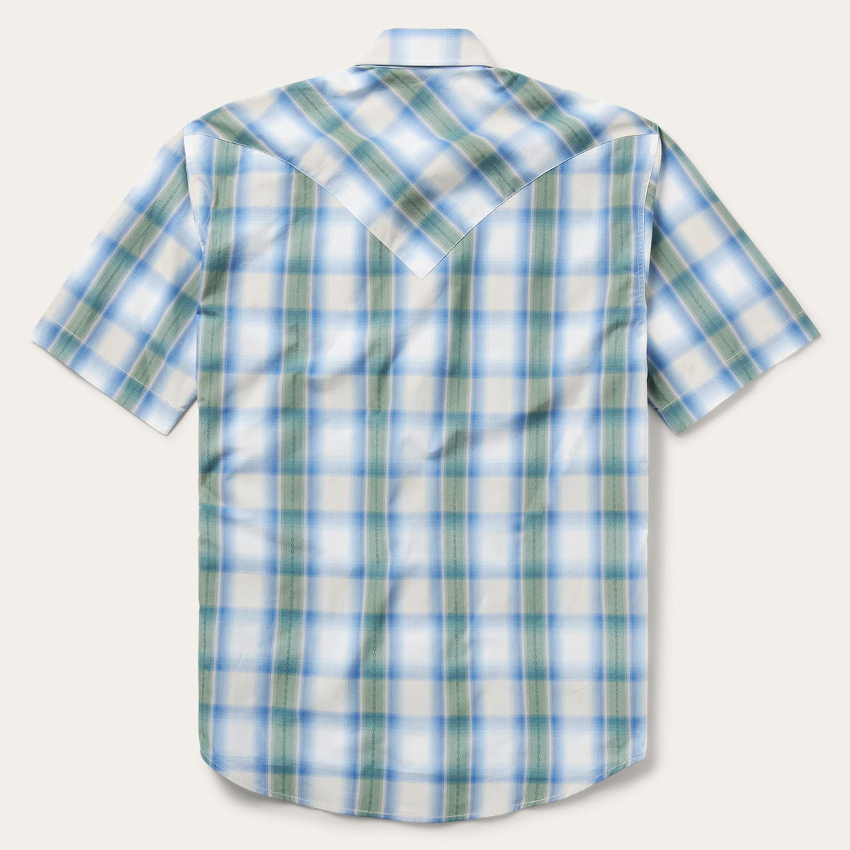 Moss Plaid Short-Sleeve Western Shirt Blue - Stetson