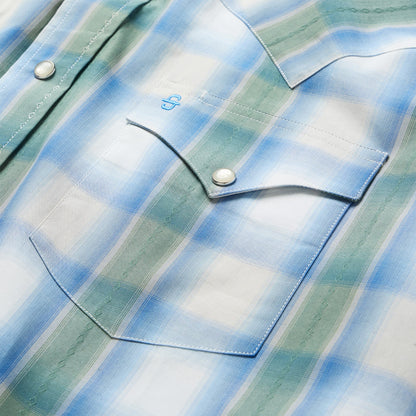 Moss Plaid Short-Sleeve Western Shirt Blue - Stetson