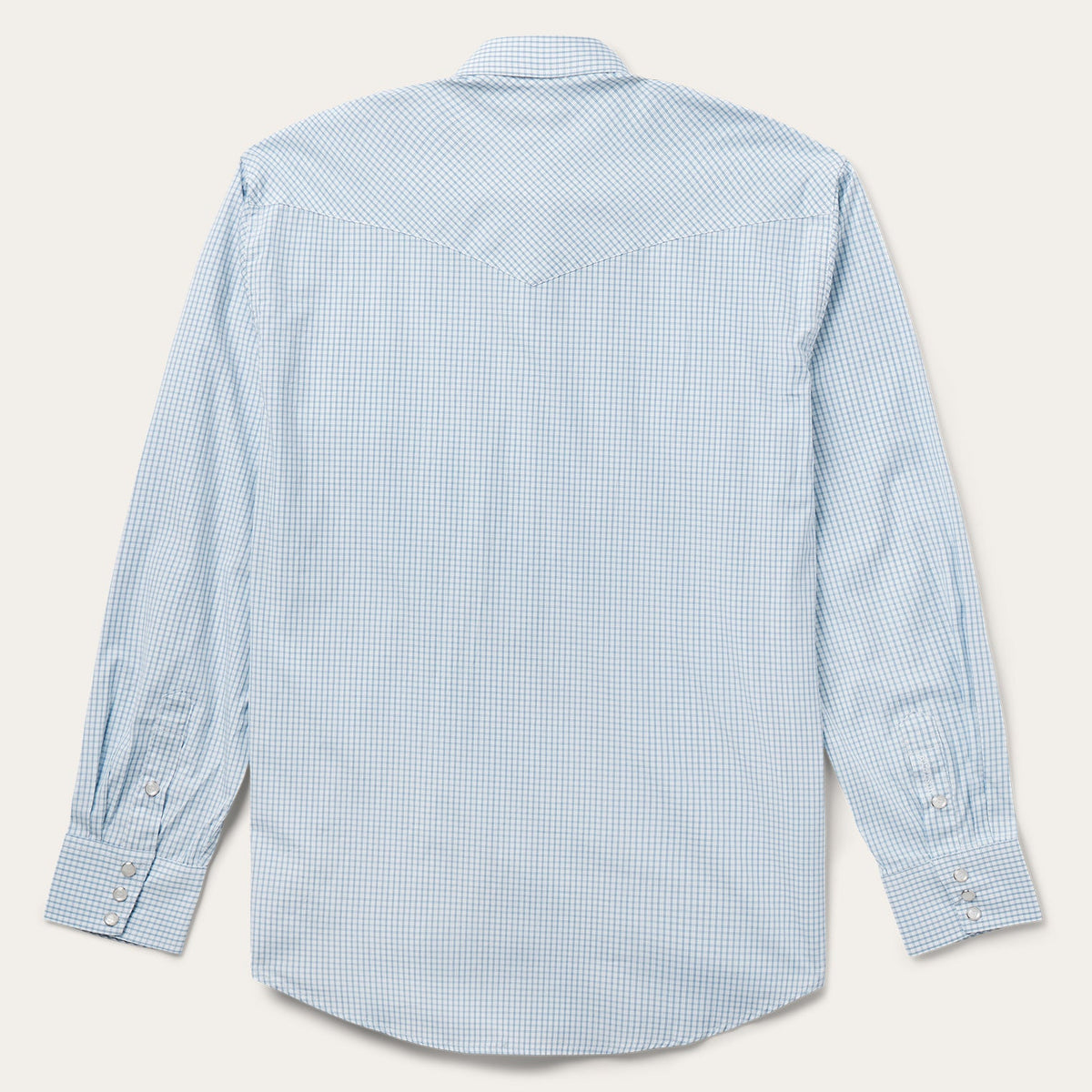 Two Stripe Check Western Shirt Blue - Stetson