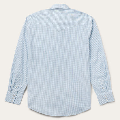 Two Stripe Check Western Shirt Blue - Stetson