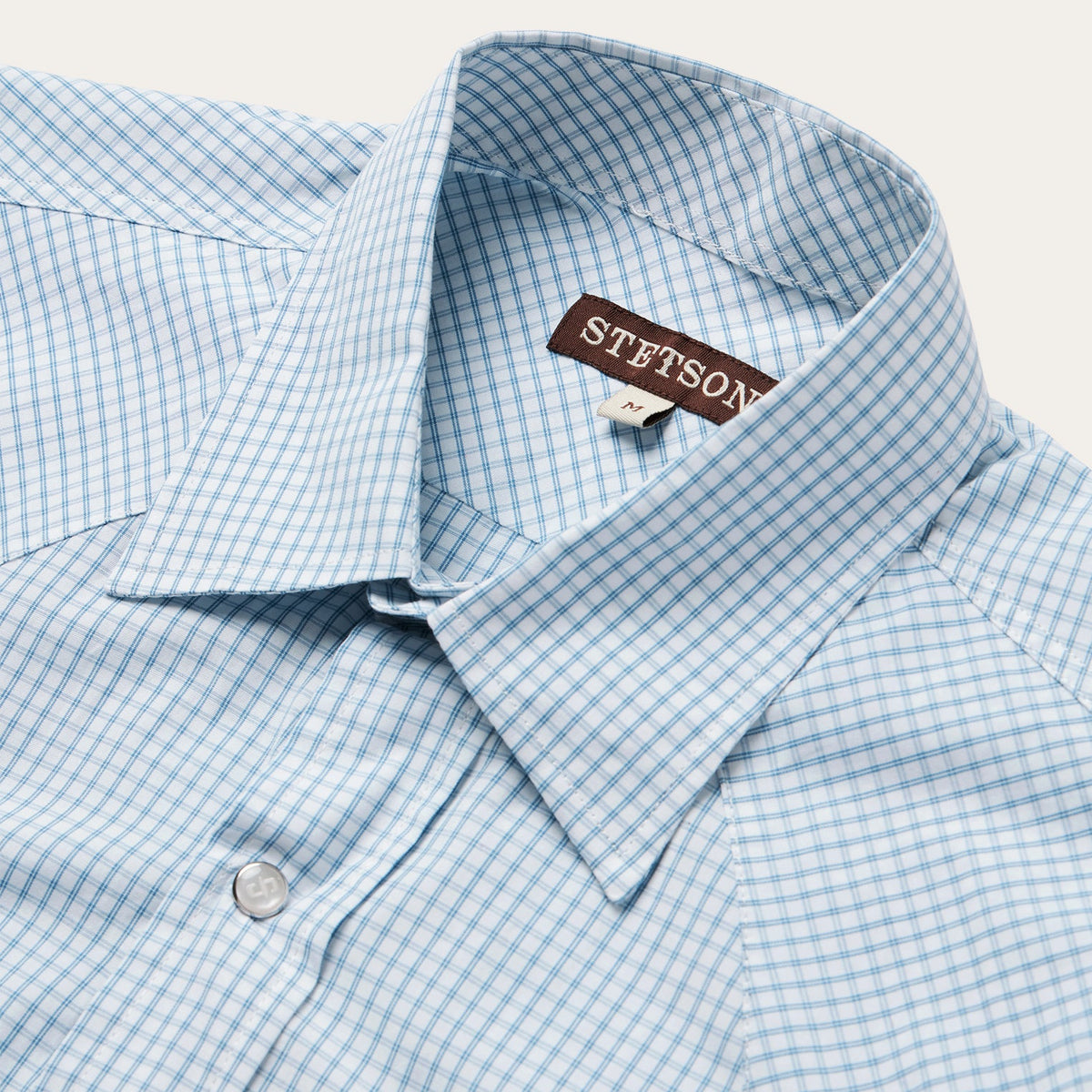 Two Stripe Check Western Shirt Blue - Stetson