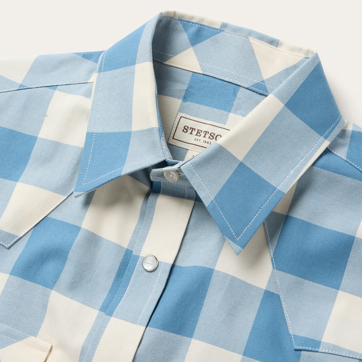 Buffalo Oxford Short Sleeve Shirt Denim - Stetson