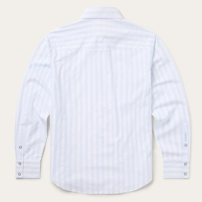 Stripe Oxford Western Shirt White w/ Blue Stripe - Stetson
