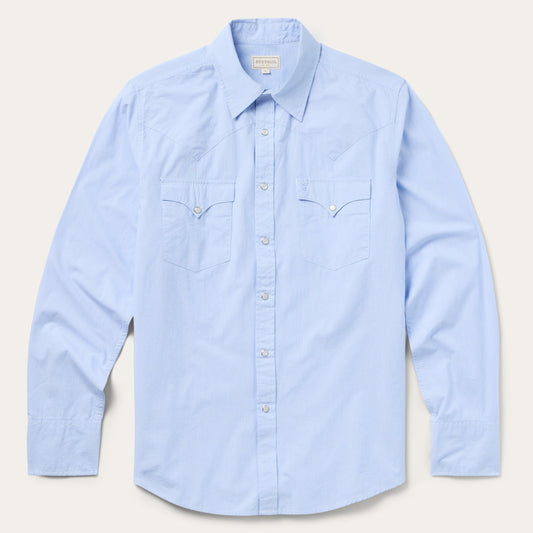 Fine Line Stripe Western Shirt Blue - Stetson