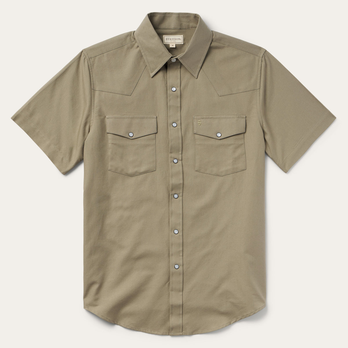 Olive Oxford Short Sleeve Western Shirt Olive - Stetson