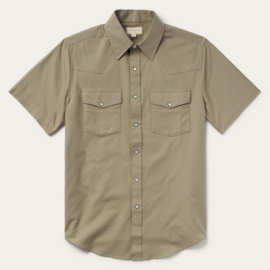 Olive Oxford Short Sleeve Western Shirt Olive - Stetson
