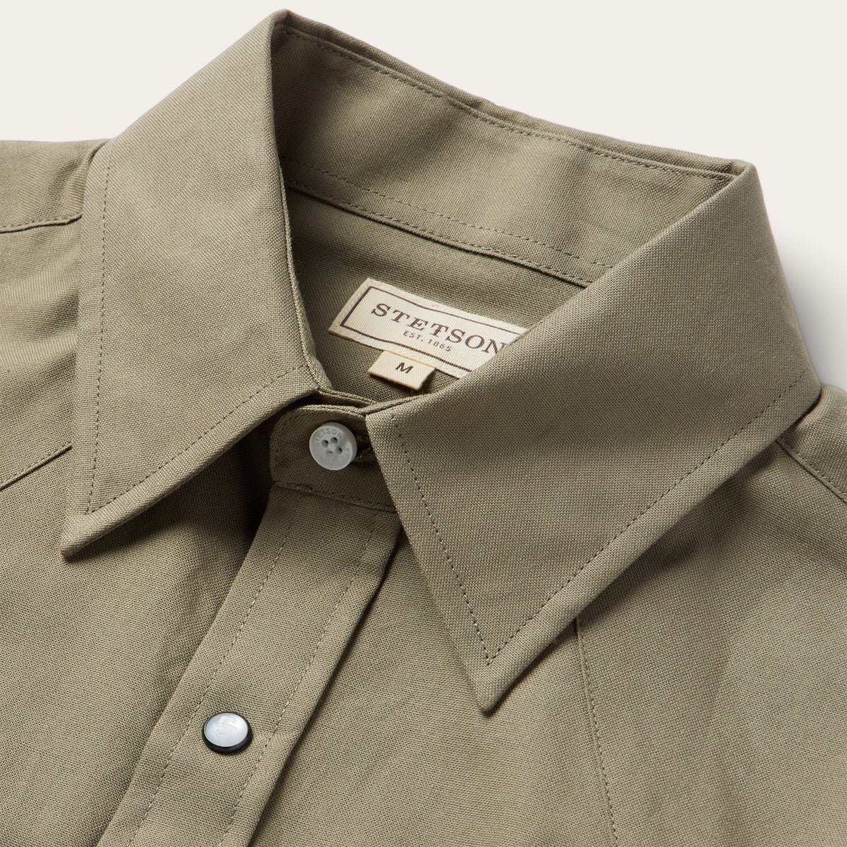 Olive Oxford Short Sleeve Western Shirt Olive - Stetson