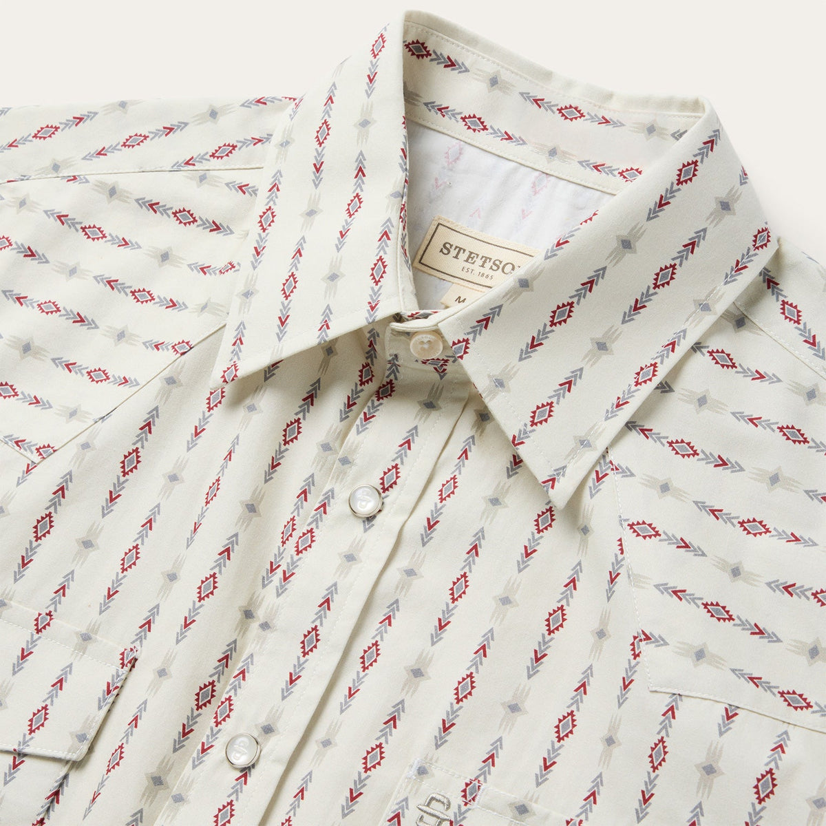 Southwest Stripe Short Sleeve Shirt White - Stetson