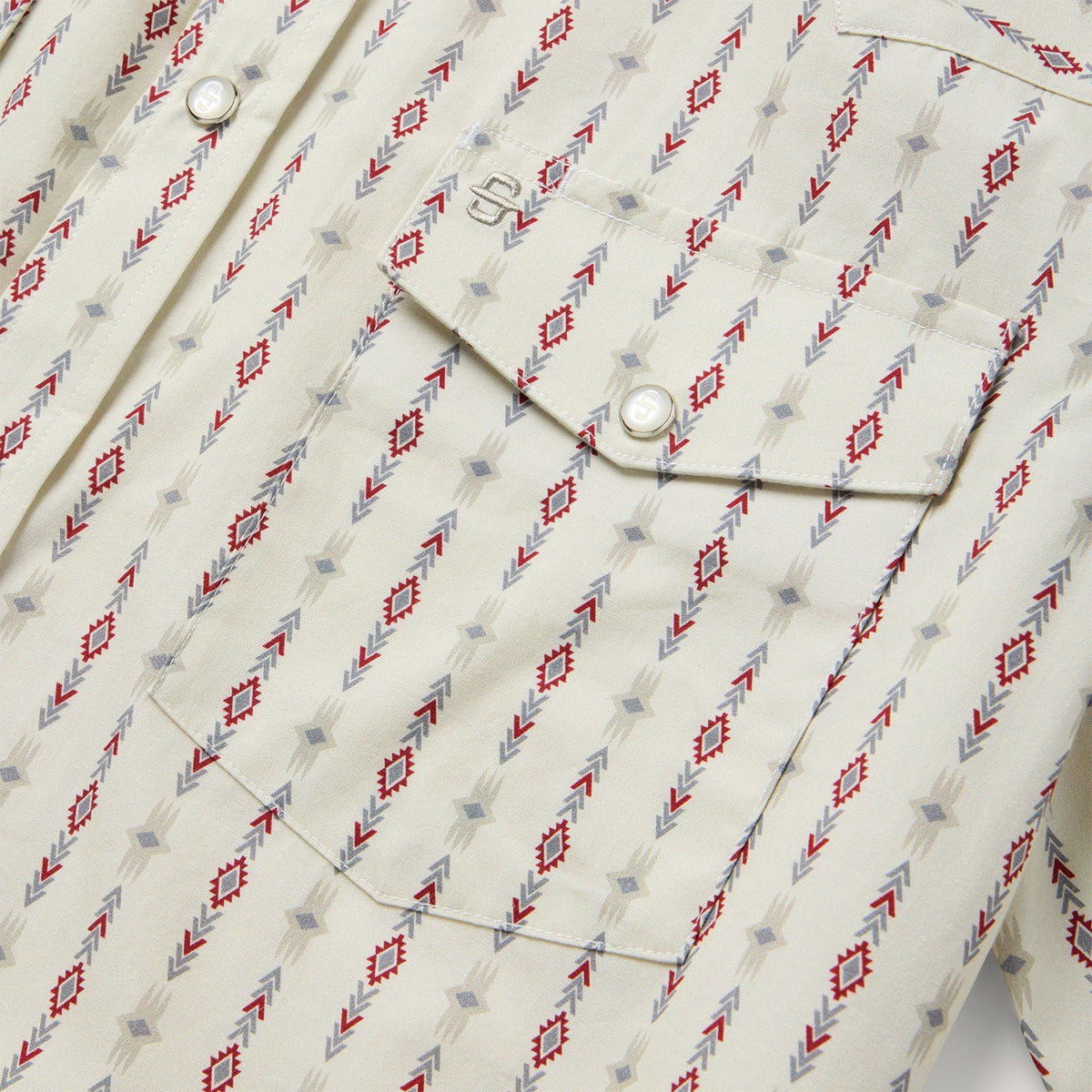 Southwest Stripe Short Sleeve Shirt White - Stetson