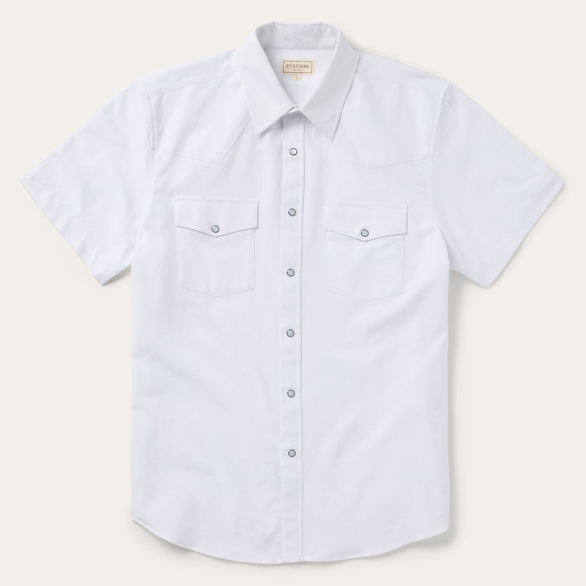 White Oxford Short Sleeve Western Shirt White - Stetson