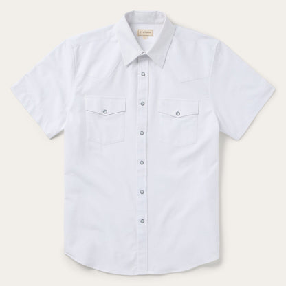 White Oxford Short Sleeve Western Shirt White - Stetson