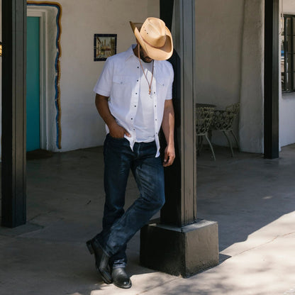 White Oxford Short Sleeve Western Shirt White - Stetson