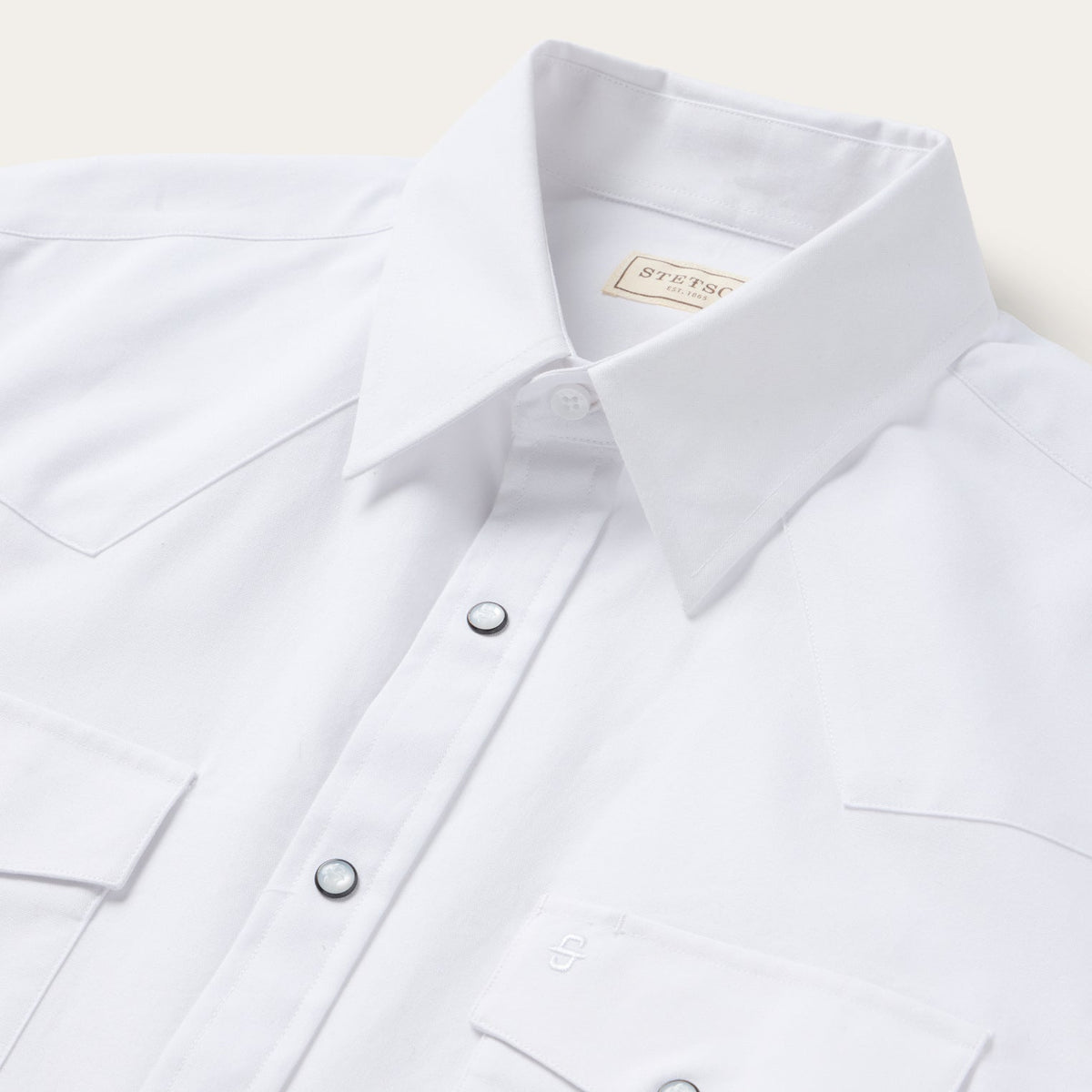 White Oxford Short Sleeve Western Shirt White - Stetson