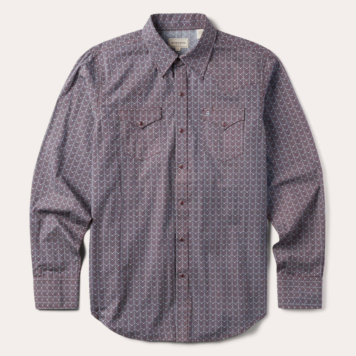 Chevron Grid Shirt Brown - Stetson