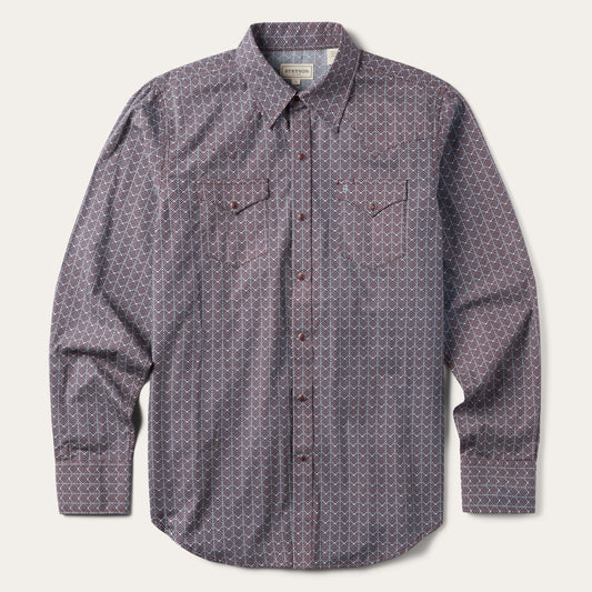 Chevron Grid Shirt Brown - Stetson