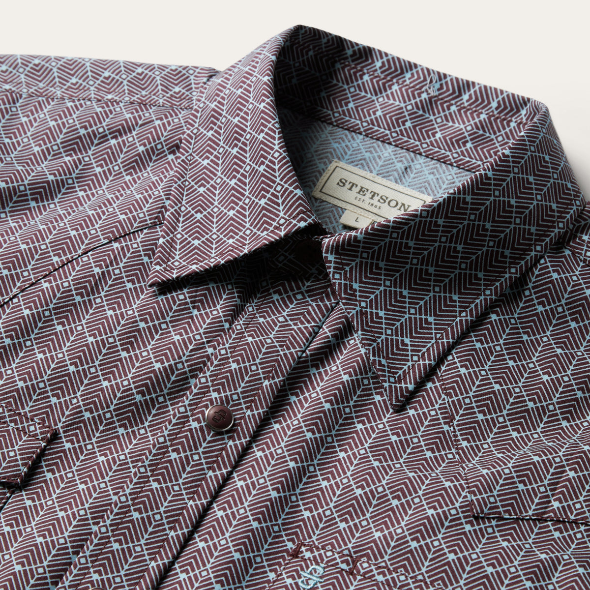 Chevron Grid Shirt Brown - Stetson