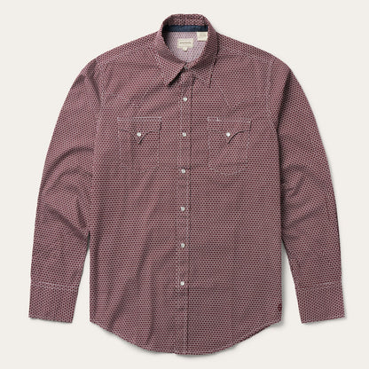 Broken Diamond Print Western Shirt Red - Stetson