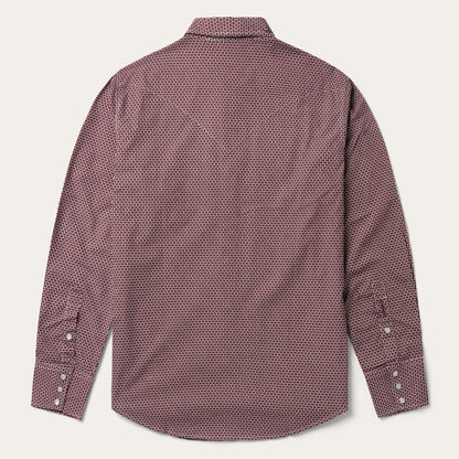Broken Diamond Print Western Shirt Red - Stetson