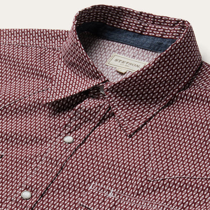 Broken Diamond Print Western Shirt Red - Stetson