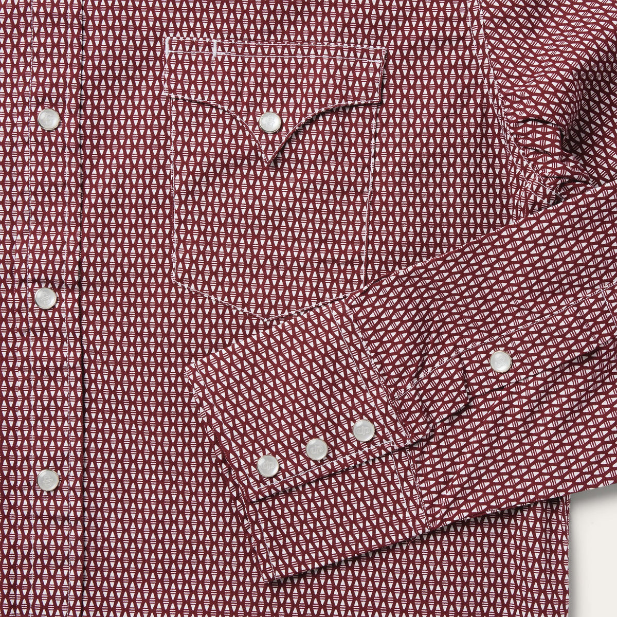 Broken Diamond Print Western Shirt Red - Stetson