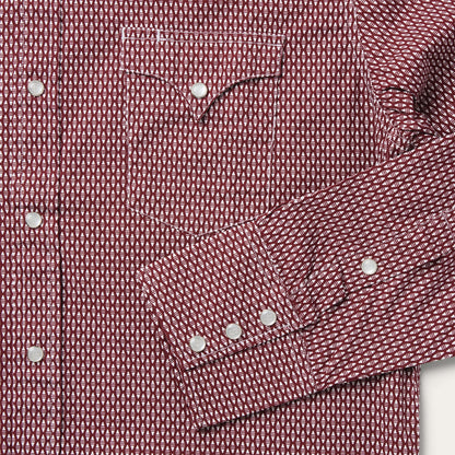 Broken Diamond Print Western Shirt Red - Stetson