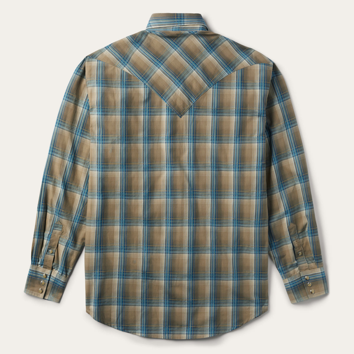 Khaki Ombre Plaid Shirt Brown - Stetson