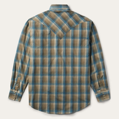 Khaki Ombre Plaid Shirt Brown - Stetson