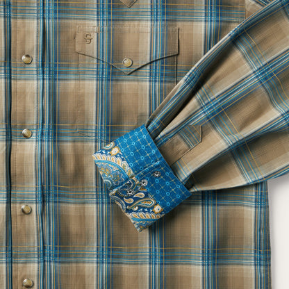 Khaki Ombre Plaid Shirt Brown - Stetson