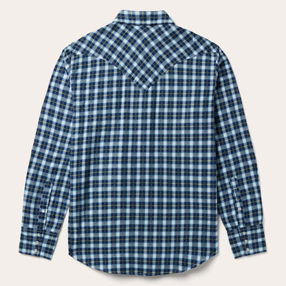 Plaid Twill Dobby Western Shirt Blue - Stetson