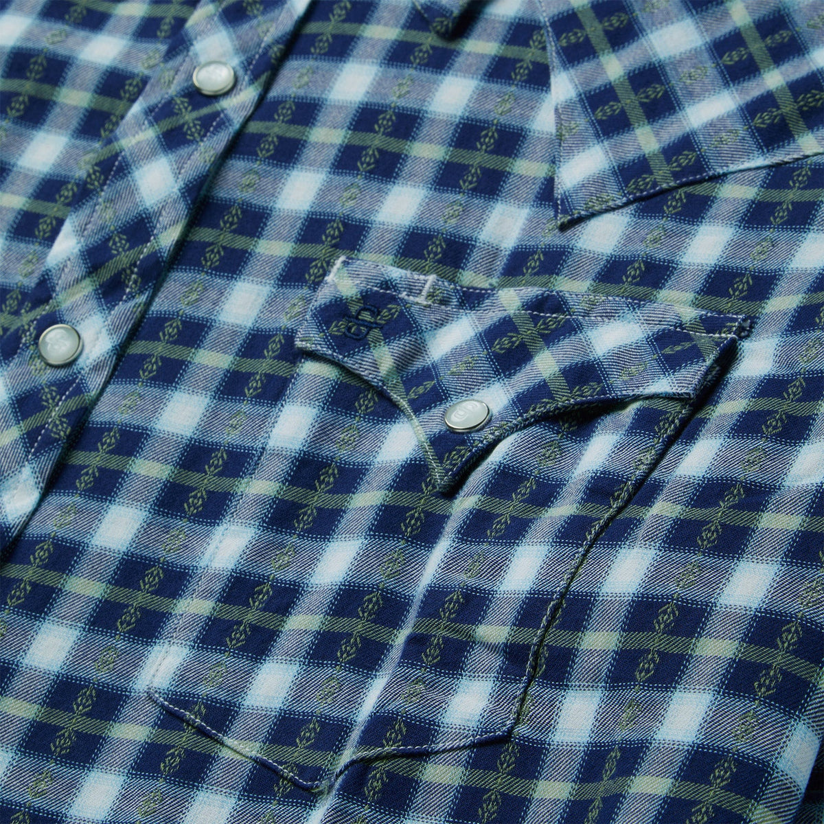 Plaid Twill Dobby Western Shirt Blue - Stetson