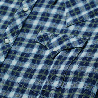 Plaid Twill Dobby Western Shirt Blue - Stetson