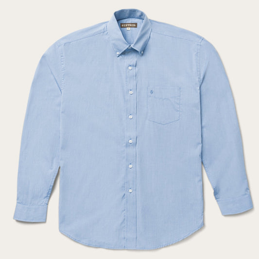 Blue Solid One-Pocket Snap-Front Shirt Blue - Stetson