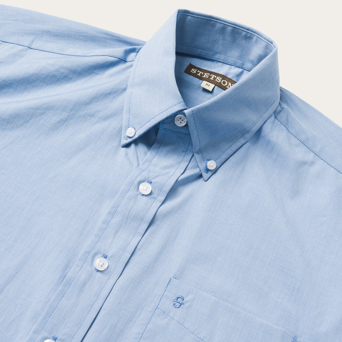 Blue Solid One-Pocket Snap-Front Shirt Blue - Stetson