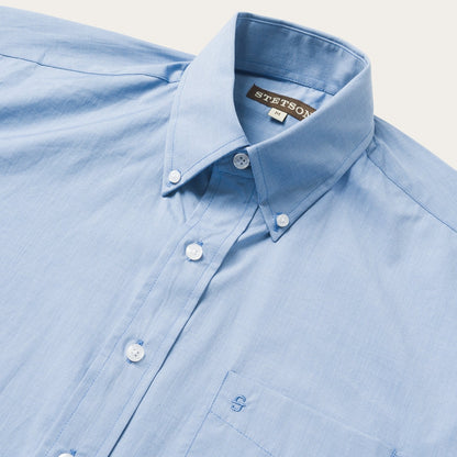Blue Solid One-Pocket Snap-Front Shirt Blue - Stetson
