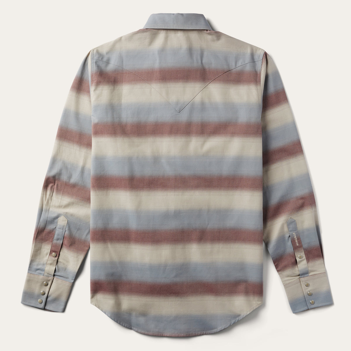 Ombre Stripe Twill Shirt Wine - Stetson
