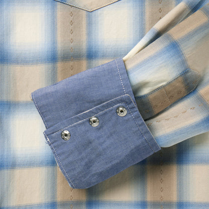 Sand Plaid Dobby Western Shirt Brown - Stetson