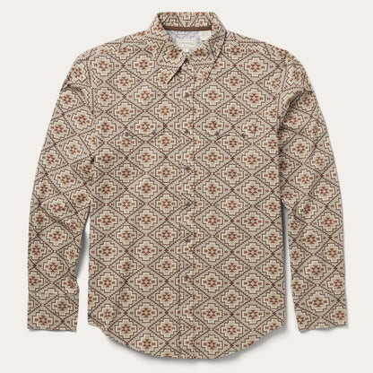 Brown Aztec Poplin Western Shirt Brown - Stetson