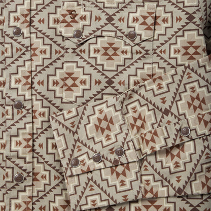 Brown Aztec Poplin Western Shirt Brown - Stetson
