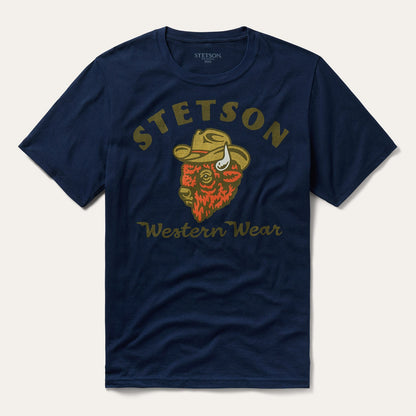 Bison Graphic Tee Blue - Stetson