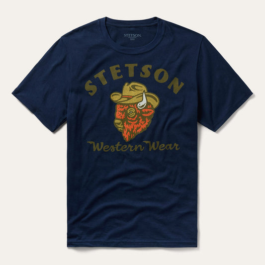 Bison Graphic Tee Blue - Stetson
