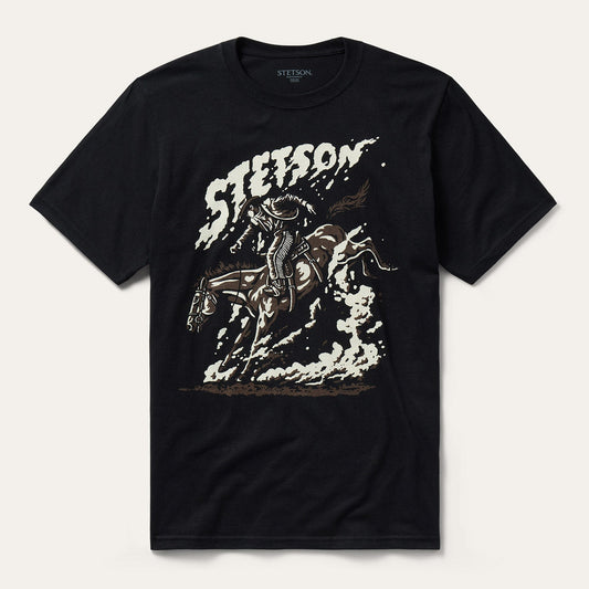 Bucking Bronco Graphic Tee Black - Stetson