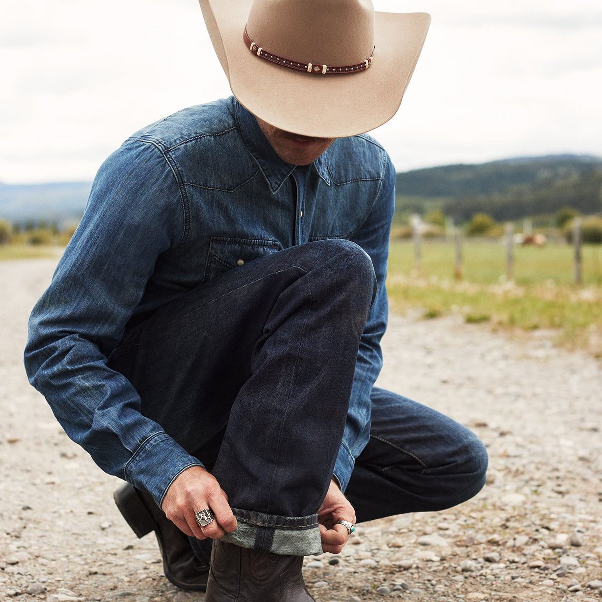 1312 Low-Rise Bootcut Jeans Dark Blue - Stetson