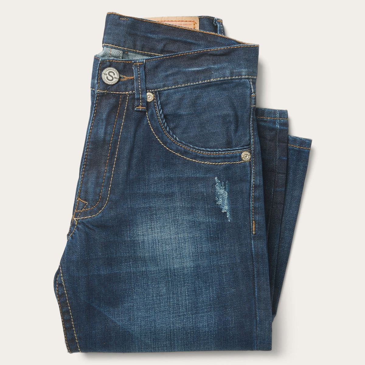 1312 Fit Jeans With Back Pocket Detail Medium Blue - Stetson