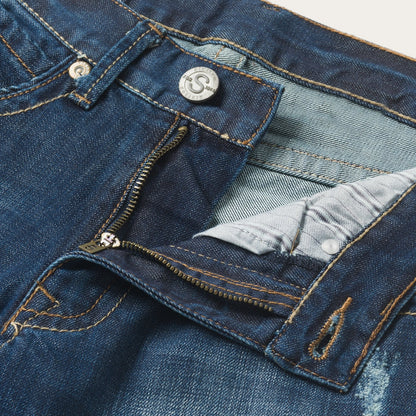 1312 Fit Jeans With Back Pocket Detail Medium Blue - Stetson